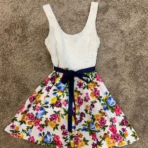 Floral dress with belt